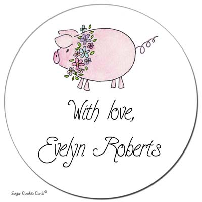 Sugar Cookie Gift Stickers - Big Piggie